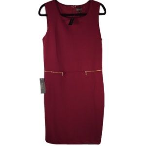 NWT The Limited Maroon Zipper Sheath Dress Size 10